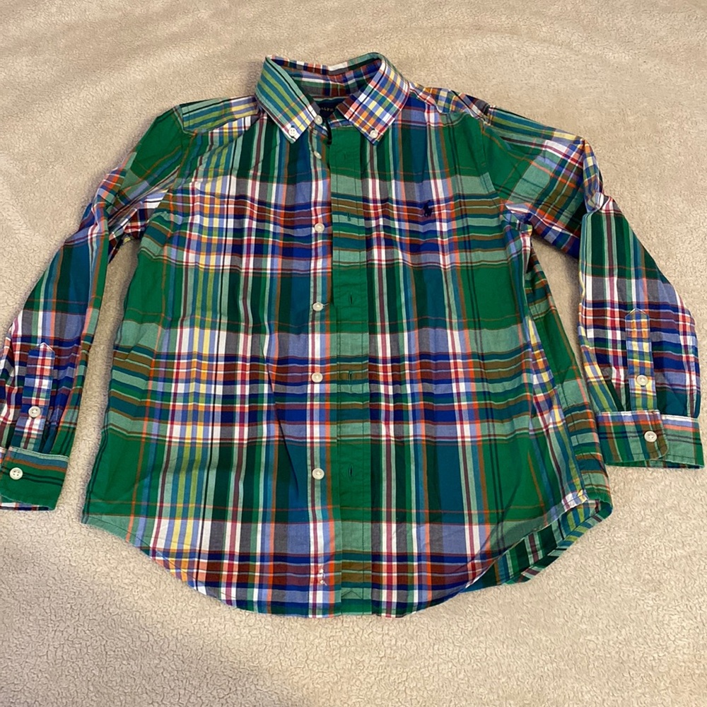 Ralph Lauren plaid button down shirt boys
